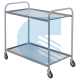 Carrello con 2 ripiani inox