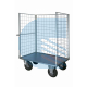 Contenitore BIG su ruote con base in lamiera e 3 sponde in rete - Ruote con Freno