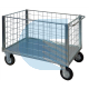 Carrello contenitore BIG con piano in lamiera e 4 sponde in rete