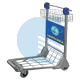 Carrello portabagagli  con freno attivo 4 ruote cromato