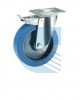 Ruota gomma blu supporto acciaio inox girevole freno