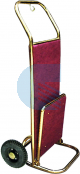Carrello portavaligie pieghevole a due ruote Forcar PV2003 in acciaio ottonato con moquette rossa