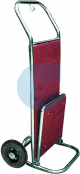 Carrello portavaligie pieghevole a due ruote Forcar PV2003I in acciaio inox con moquette rossa