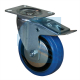Ruota Gomma Blu 80x36 - Supporto Rotante con Freno