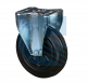 Ruota Gomma Nera - Disco Polimero Termoplastico ø140x40 Fissa