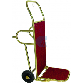 Carrello Portavaligie Pieghevole in Acciaio Ottonato base Rossa