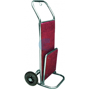 Carrello portavaligie pieghevole a due ruote Forcar PV2003I in acciaio inox con moquette rossa