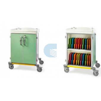 carrello portacartelle con ante