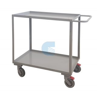 Carrello Office con 2 piani grandi con bordo - Freno Stazionamento