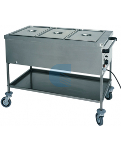 Carrello Termico Inox per Bagnomaria - 3xGN1/1