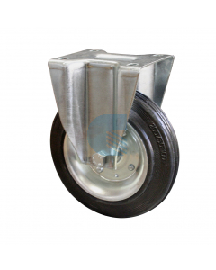 Ruota gomma nera d. 140x37 - Supporto fisso