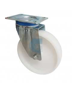 Ruota nylon bianco d. 100x35 - Supporto Rotante Acciaio inox