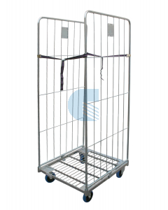 Roll Container con ruote in gomma blu