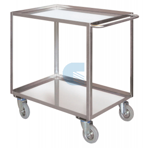 Carrello  portatutto in acciaio inox con 2 piani con bordo contenimento