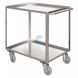 Carrello  portatutto in acciaio inox con 2 piani con bordo contenimento
