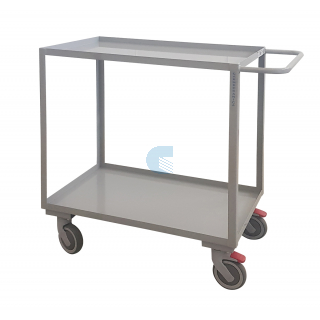 Carrello Office con 2 piani grandi con bordo - Freno Stazionamento